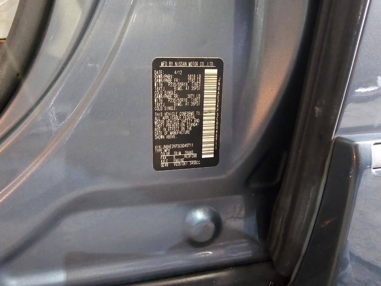 2012 NISSAN QUEST — 144961 Miles — Lot 045711 — Main - Marhaba Auctions Used Cars - Image 10