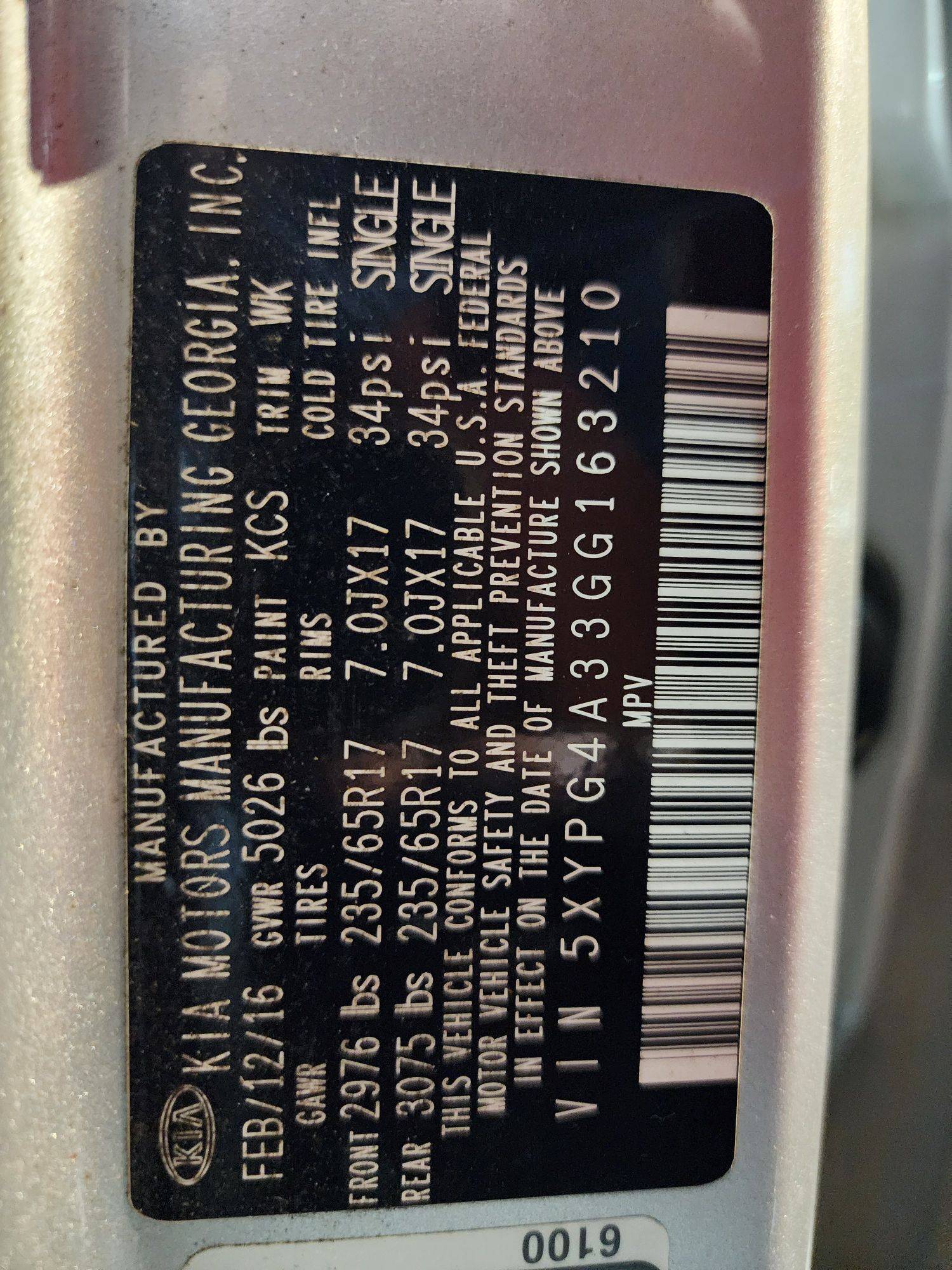 KIA SORENTO 2016 - Marhaba Auction Used Cars - Image 10