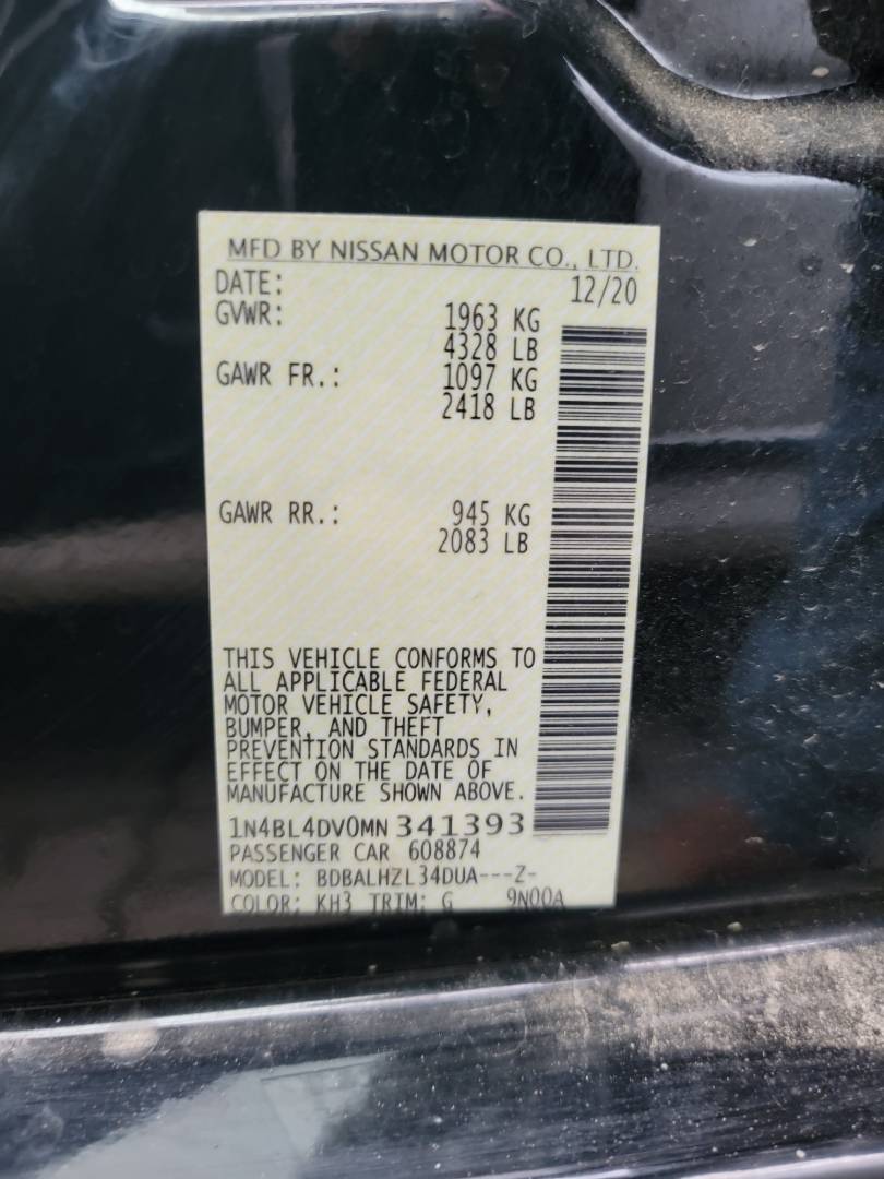 2021 NISSAN ALTIMA — 100277 Miles — Lot 341393 — Main - Marhaba Auctions Used Cars - Image 9