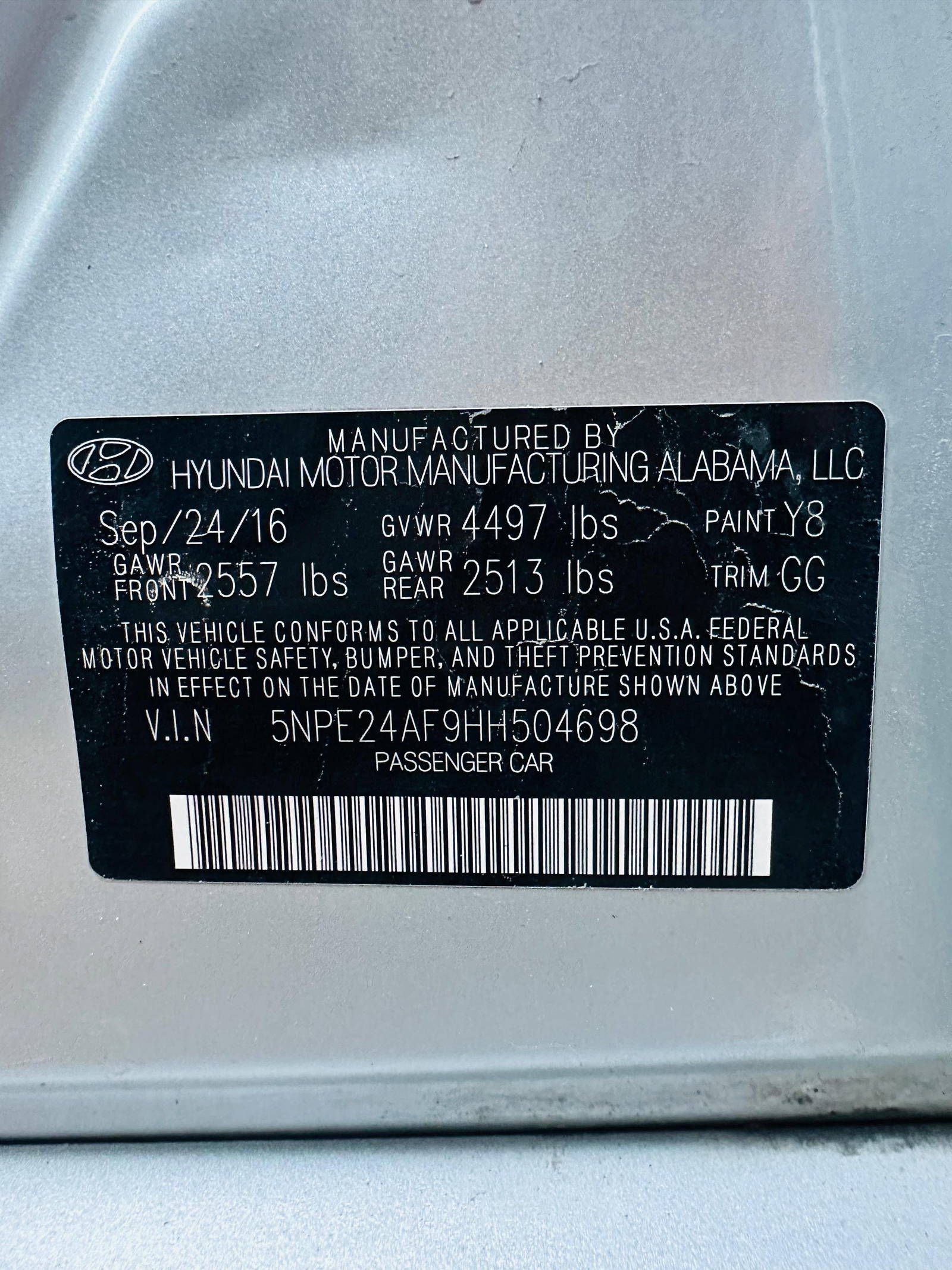 HYUNDAI SONATA 2017 - Marhaba Auction Used Cars - Image 8