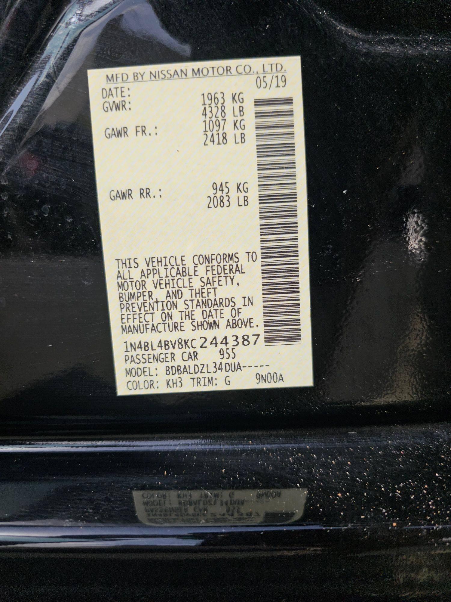 NISSAN ALTIMA 2019 - Marhaba Auction Used Cars - Image 8