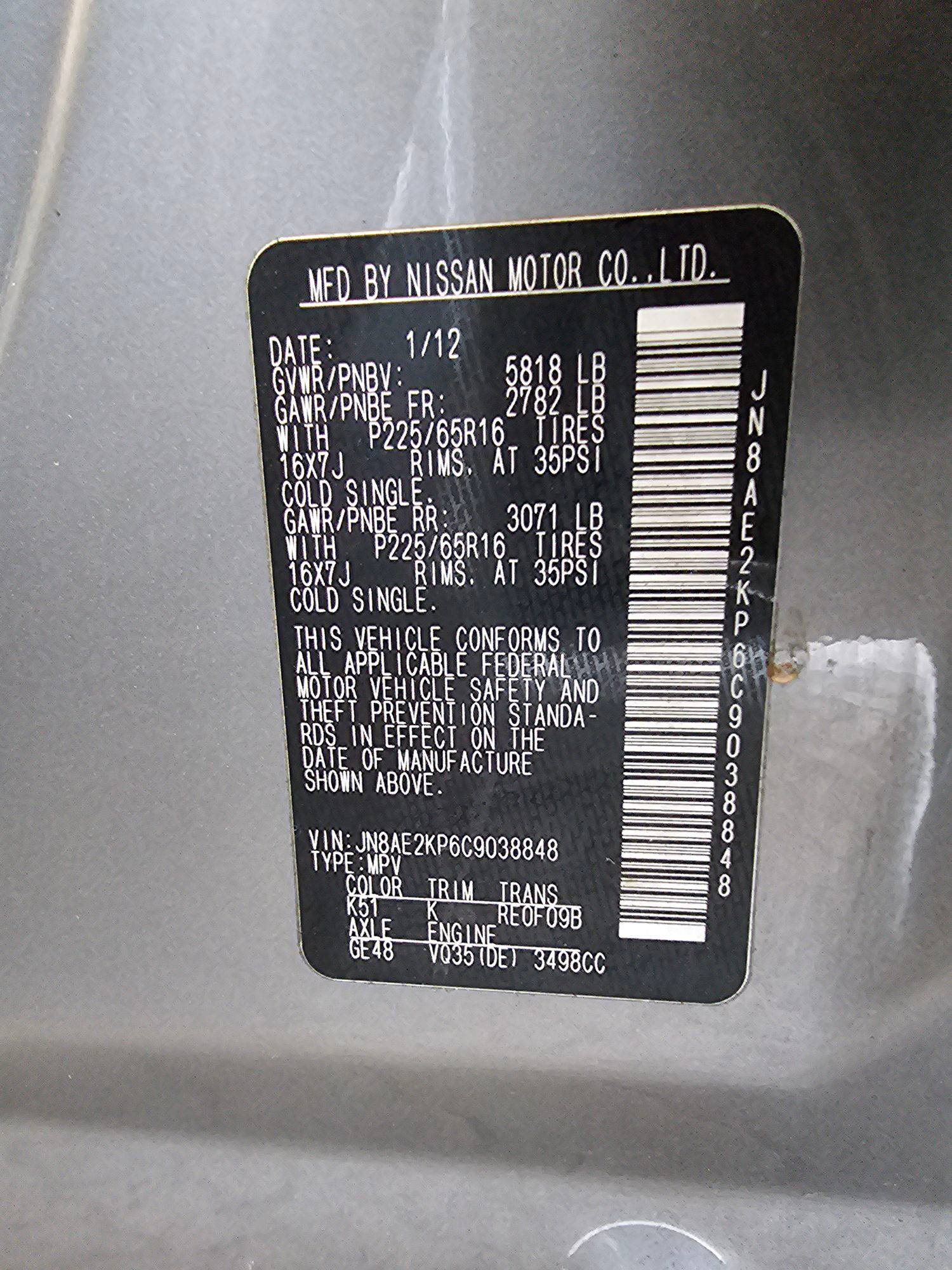 2012 NISSAN QUEST — 175501 Miles — Lot 9038848 — Souq - Marhaba Auctions Used Cars - Image 10