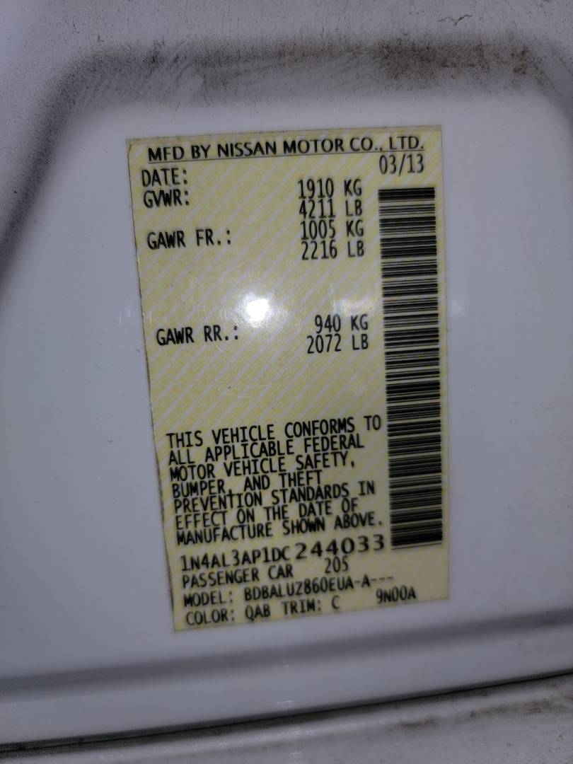 2013 NISSAN ALTIMA — 181351 Miles — Lot C244033 - Marhaba Auctions Used Cars - Image 8