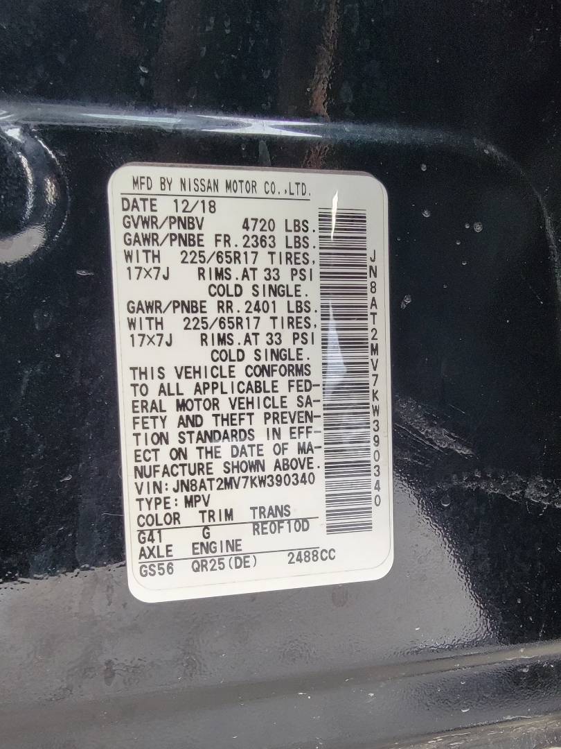 2019 NISSAN ROGUE — 107774 Miles — Lot W390340 — Main - Marhaba Auctions Used Cars - Image 8