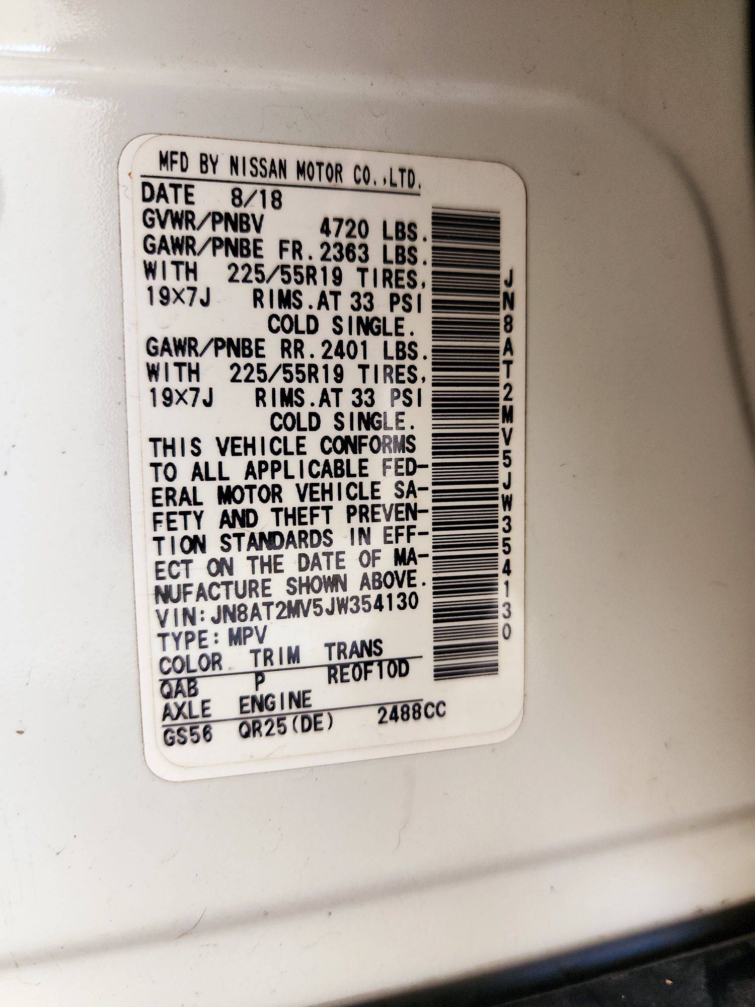 2018 NISSAN ROGUE — 75371 Miles — Lot W354130 — Souq - Marhaba Auctions Used Cars - Image 9