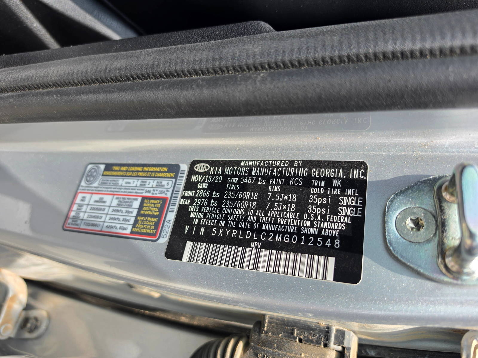 2021 KIA SORENTO — 56419 Miles — Lot MG012548 - Marhaba Auctions Used Cars - Image 9