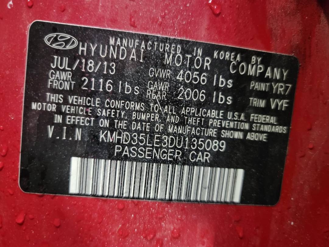 2013 HYUNDAI ELANTRA — 164669 Miles — Lot U135089 - Marhaba Auctions Used Cars - Image 10