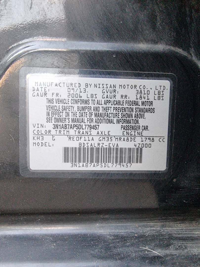 2013 NISSAN SENTRA — 173961 Miles — Lot 125487 — Main - Marhaba Auctions Used Cars - Image 9