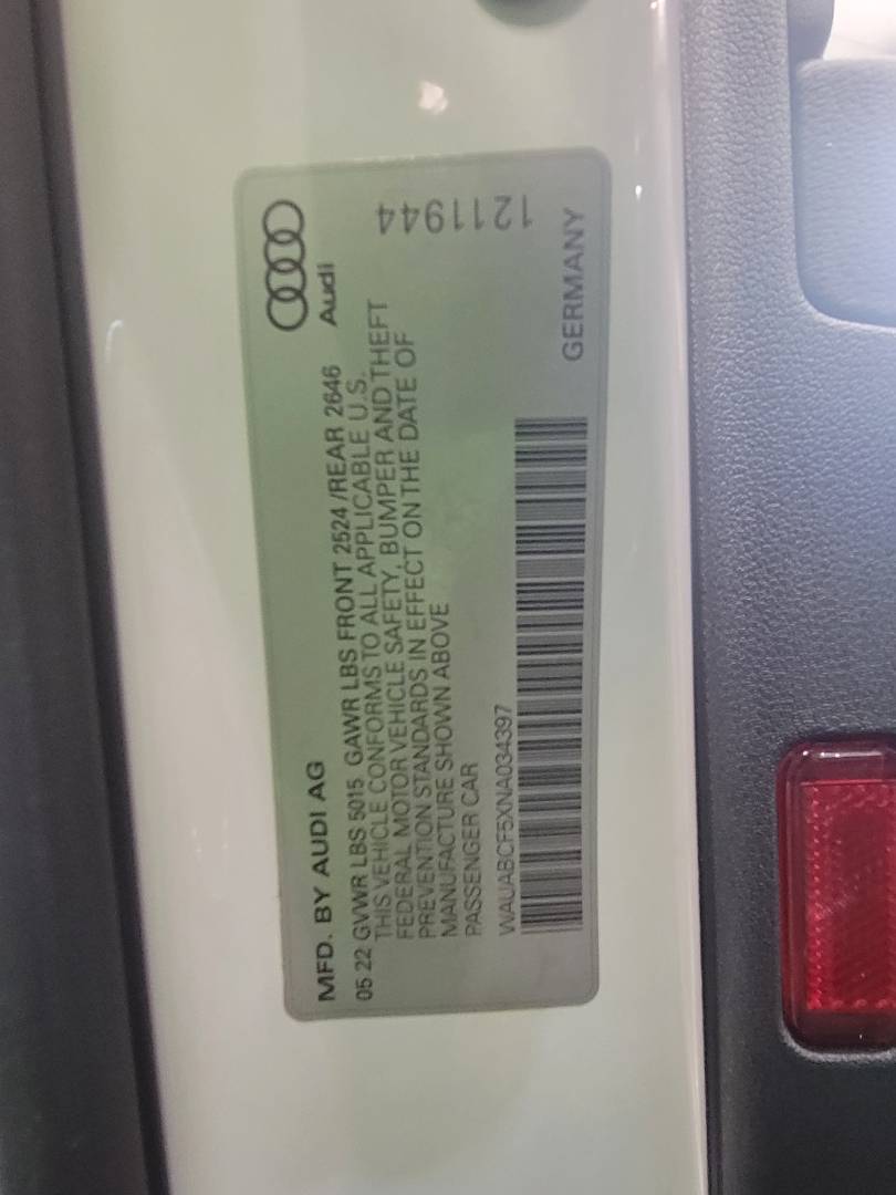 2022 AUDI A5 CABRIOLET PREMIUM — 19150 Miles — Lot NA034397 — Main - Marhaba Auctions Used Cars - Image 9