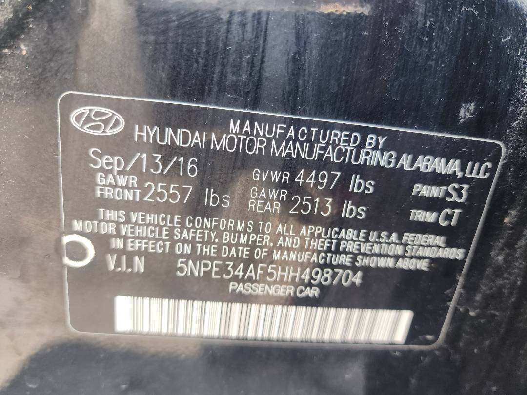 2017 HYUNDAI SONATA — 167714 Miles — Lot 39052692 - Marhaba Auctions Used Cars - Image 4