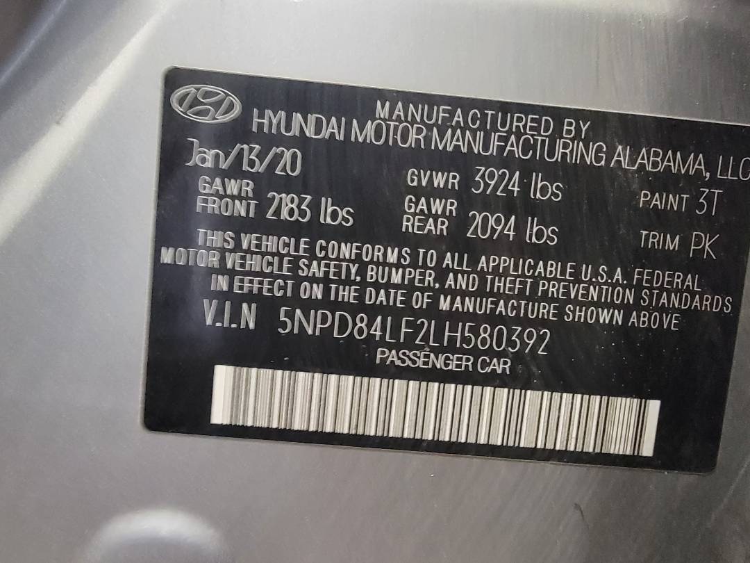 2020 HYUNDAI ELANTRA — 41937 Miles — Lot H580392 — Main - Marhaba Auctions Used Cars - Image 9