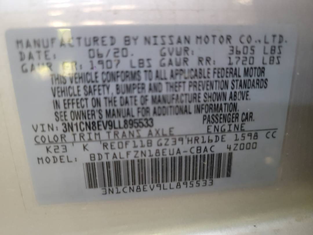 2020 NISSAN VERSA — 54753 Miles — Lot 39739414 - Marhaba Auctions Used Cars - Image 7