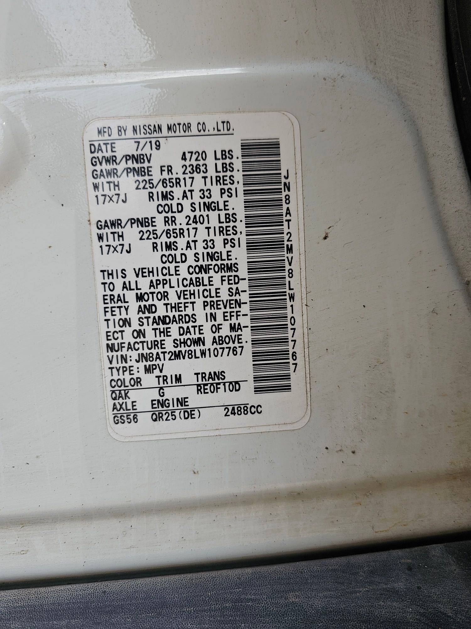 2020 NISSAN ROGUE — 133746 Miles — Lot W107767 — Souq - Marhaba Auctions Used Cars - Image 9