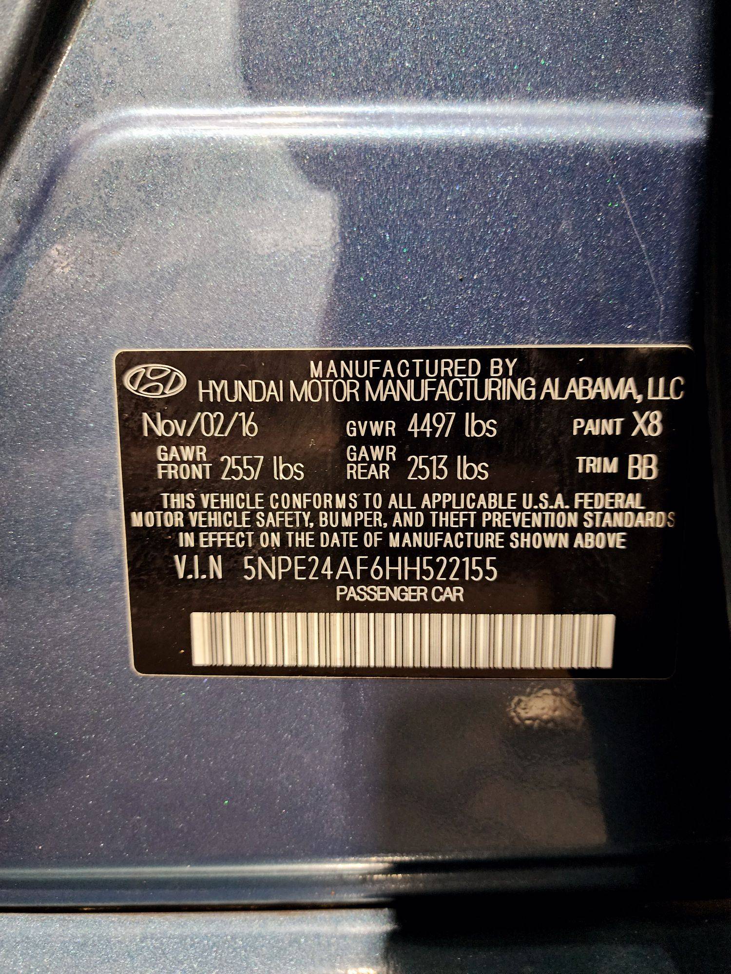 2017 HYUNDAI SONATA — 111467 Miles — Lot 40327882 — Souq - Marhaba Auctions Used Cars - Image 9
