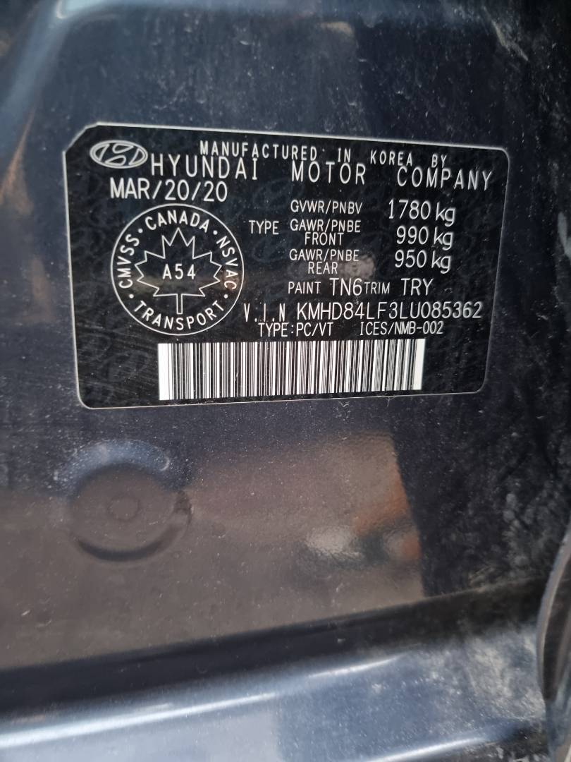 2020 HYUNDAI ELANTRA — 181699 KM — Lot 48073525 — Ind. 12 - Marhaba Auctions Used Cars - Image 8