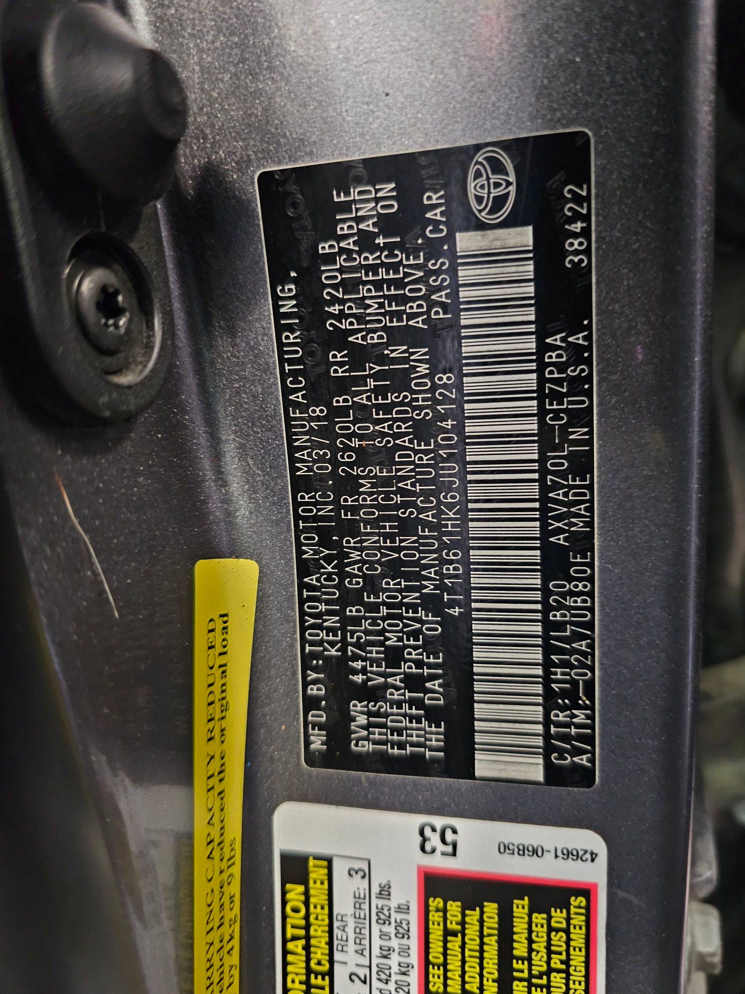 TOYOTA CAMRY 2018 - Marhaba Auction Used Cars - Image 9