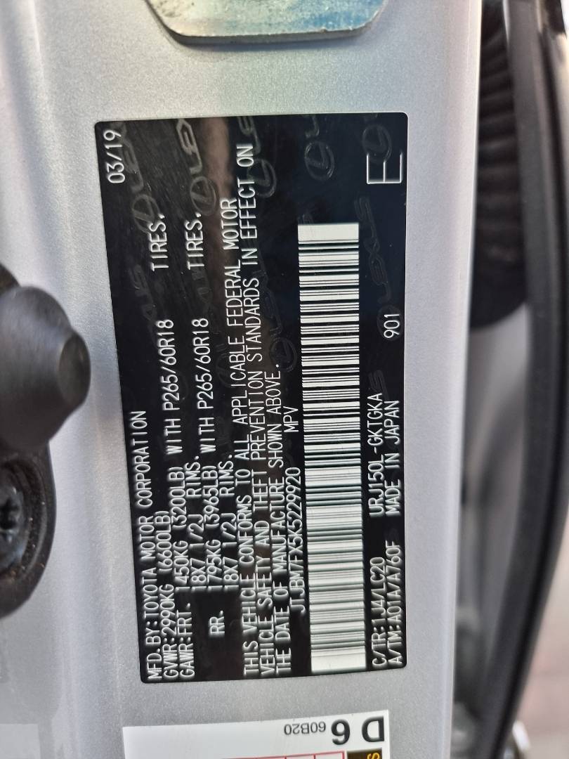 2019 LEXUS GX 460 — 44429 Miles — Lot 125478 — Ind. 12 - Marhaba Auctions Used Cars - Image 10