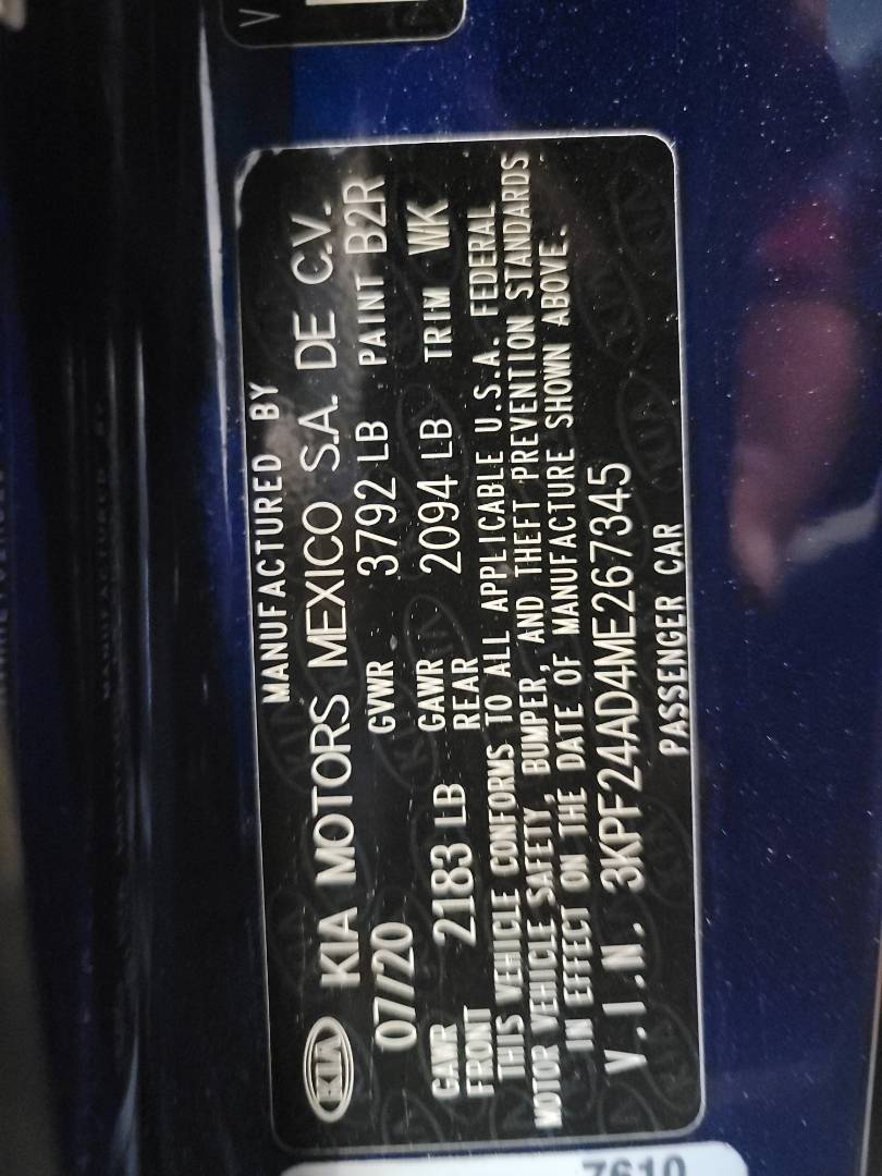 2021 KIA FORTE — 72405 Miles — Lot 43402364 — Main - Marhaba Auctions Used Cars - Image 9