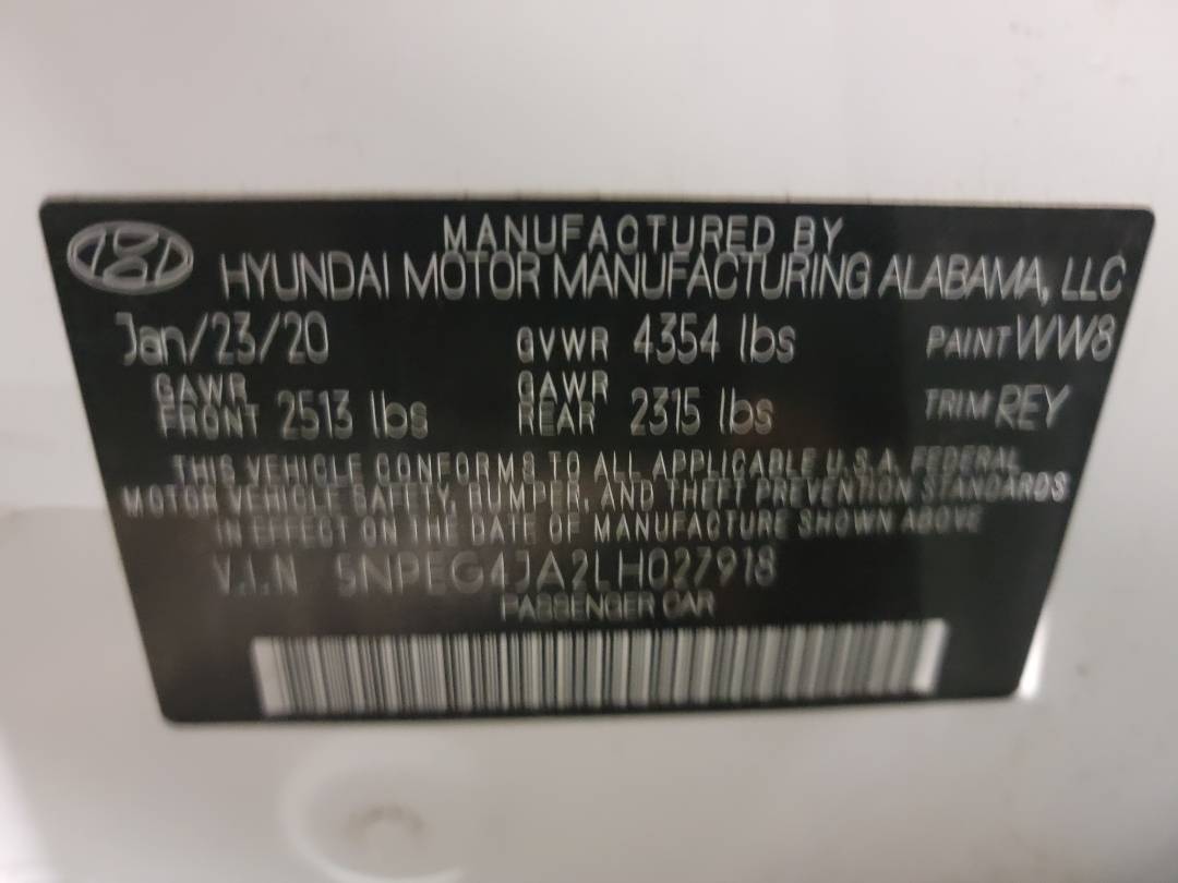 2020 HYUNDAI SONATA — 36715 Miles — Lot H027918 - Marhaba Auctions Used Cars - Image 10