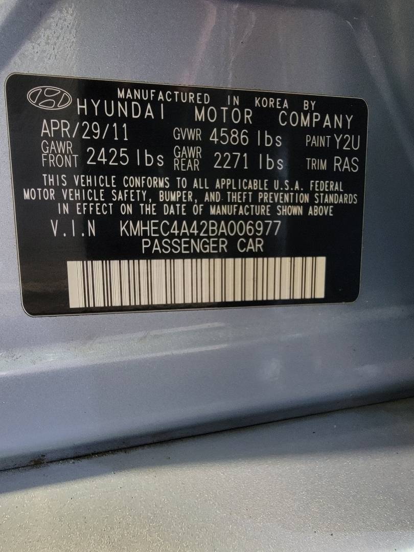 2011 HYUNDAI SONATA — 167833 Miles — Lot BA006977 — Main - Marhaba Auctions Used Cars - Image 10
