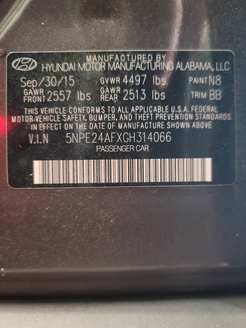 2016 HYUNDAI SONATA — 46486 Miles — Lot 37063494 - Marhaba Auctions Used Cars - Image 9