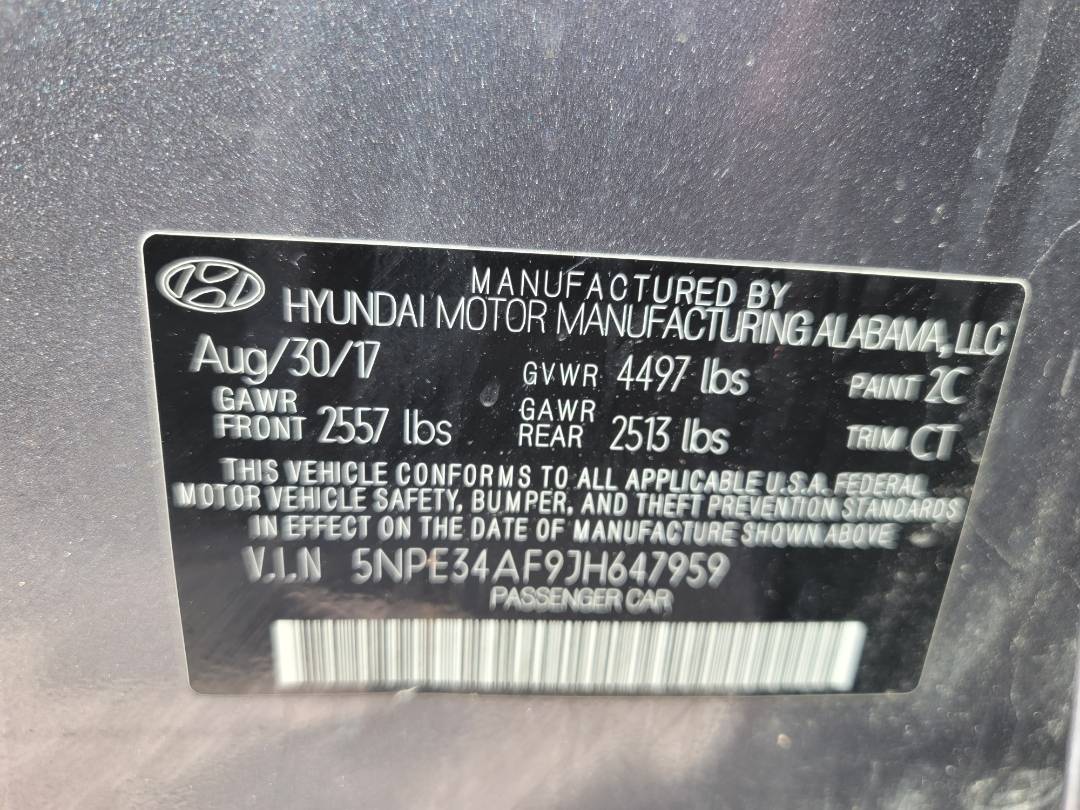 2018 HYUNDAI SONATA — 76938 Miles — Lot 37299076 - Marhaba Auctions Used Cars - Image 8