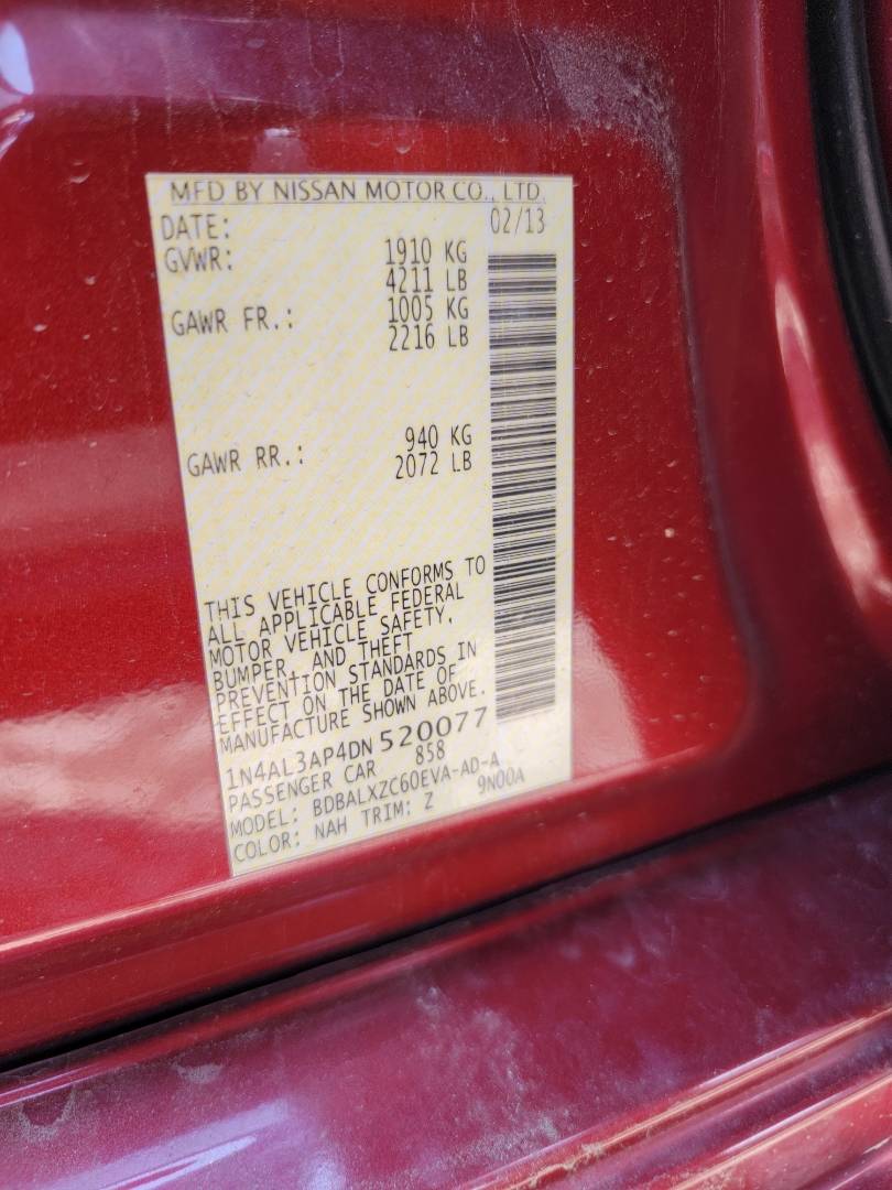 2013 NISSAN ALTIMA — 125881 Miles — Lot 78756923 - Marhaba Auctions Used Cars - Image 8