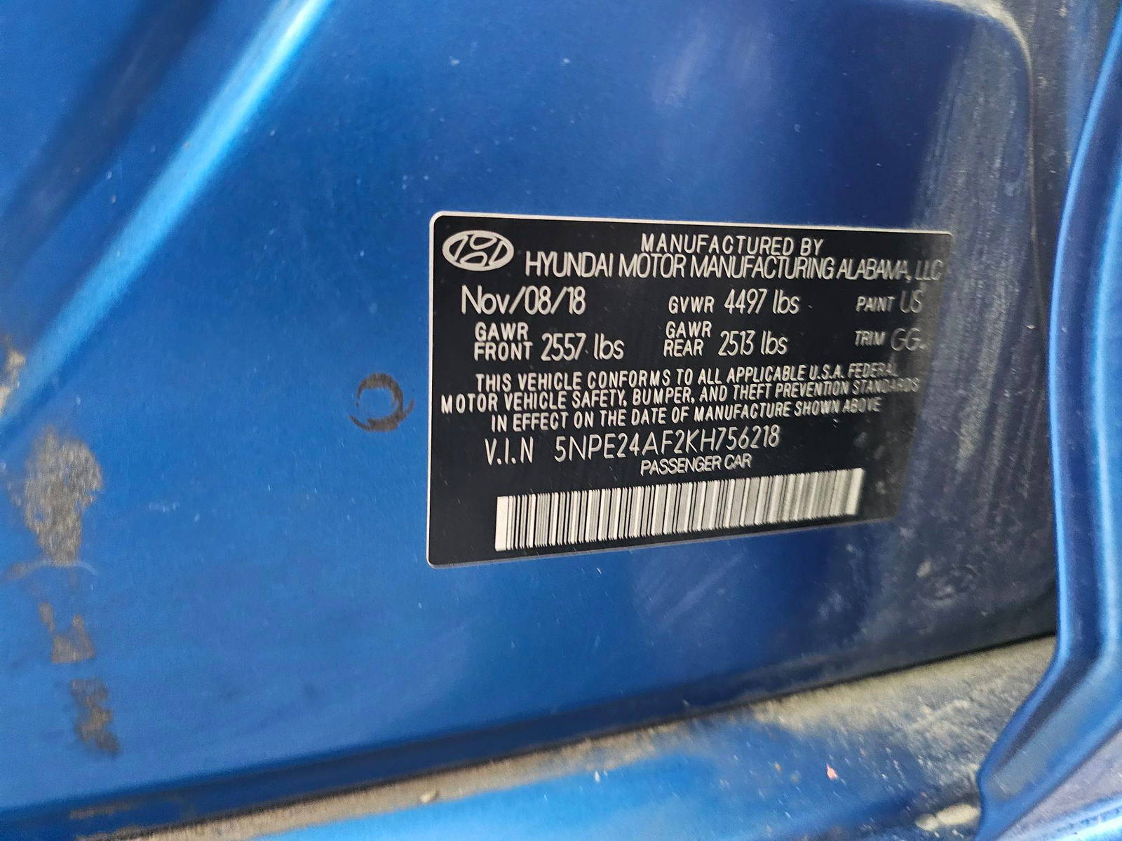 2019 HYUNDAI SONATA — 135612 Miles — Lot 1635104 — Souq - Marhaba Auctions Used Cars - Image 8