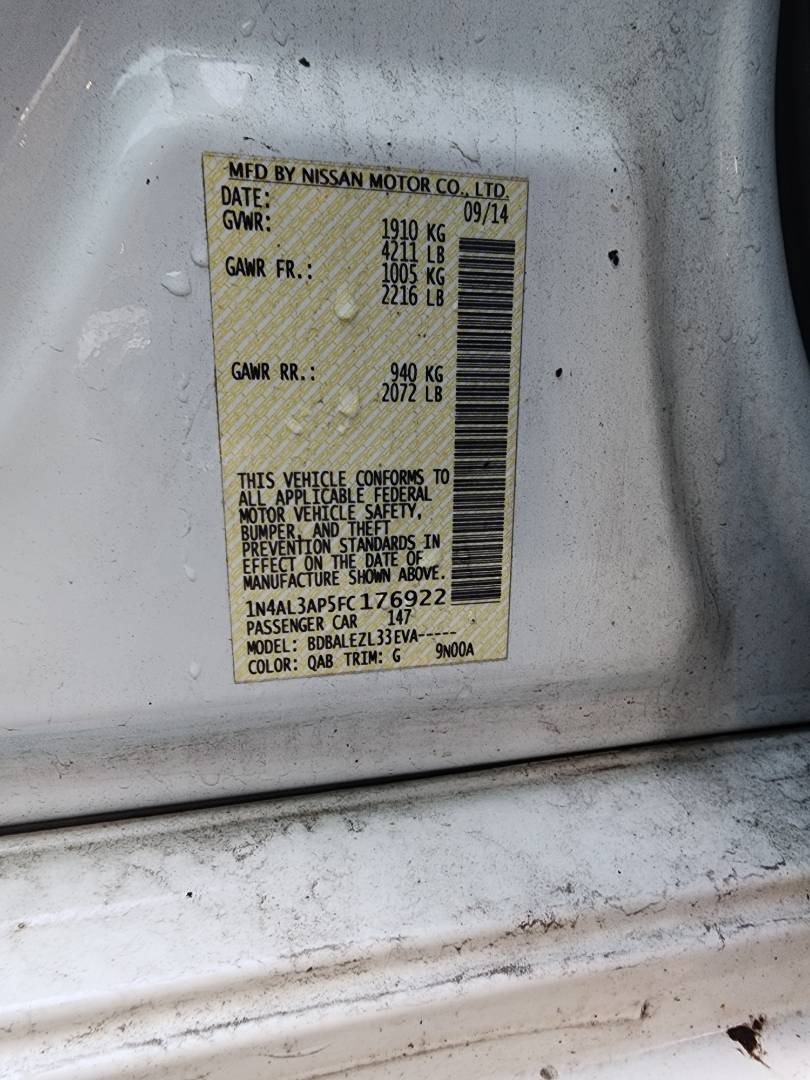 2015 NISSAN ALTIMA — 148563 Miles — Lot 81790173 - Marhaba Auctions Used Cars - Image 4