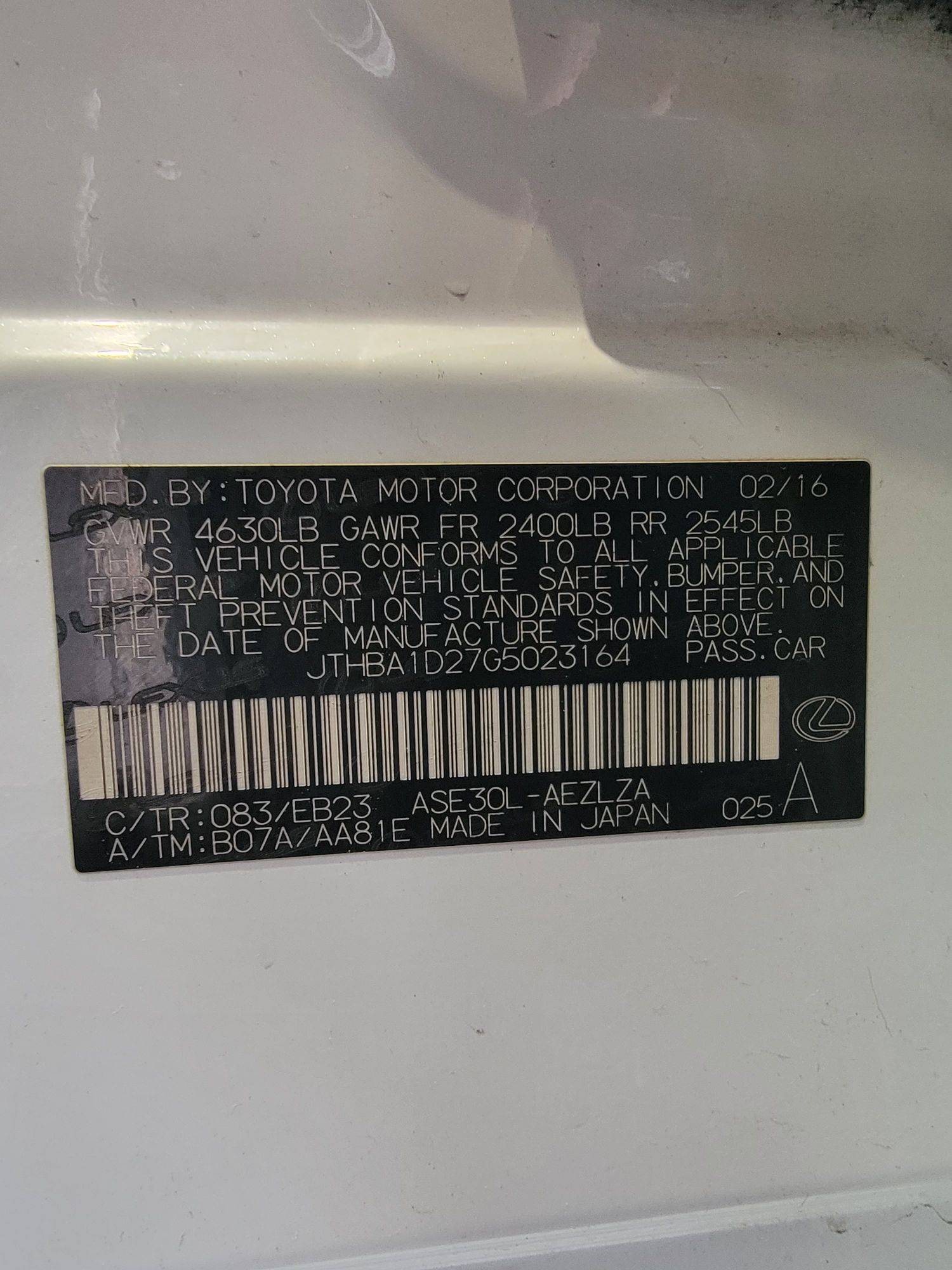 LEXUS IS 200T 2016 - Marhaba Auction Used Cars - Image 10