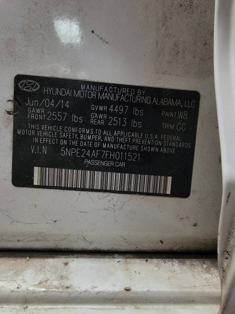 2015 HYUNDAI SONATA — 171665 Miles — Lot H011521 — Main - Marhaba Auctions Used Cars - Image 9