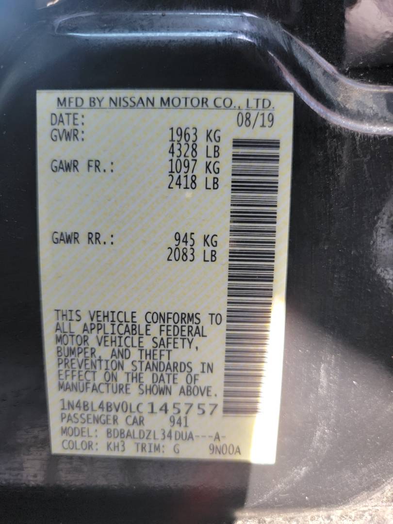 2020 NISSAN ALTIMA — 92726 Miles — Lot C145757 — Main - Marhaba Auctions Used Cars - Image 9