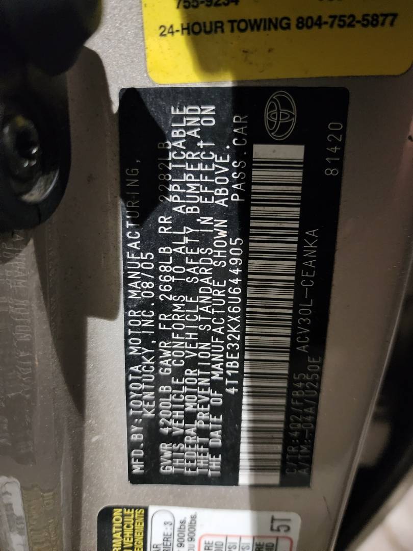 TOYOTA CAMRY 2006 - Marhaba Auction Used Cars - Image 7