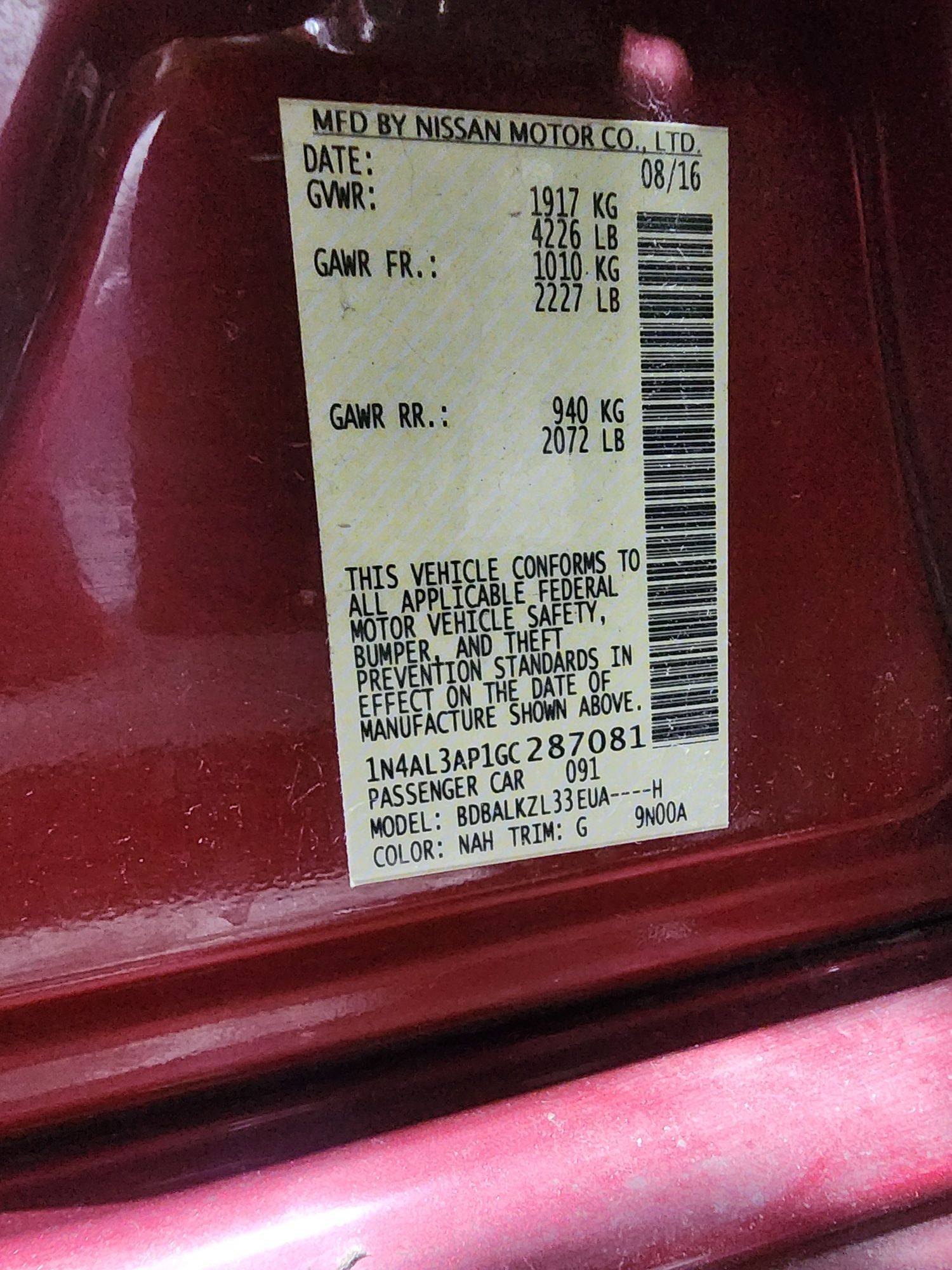 NISSAN ALTIMA 2016 - Marhaba Auction Used Cars - Image 10