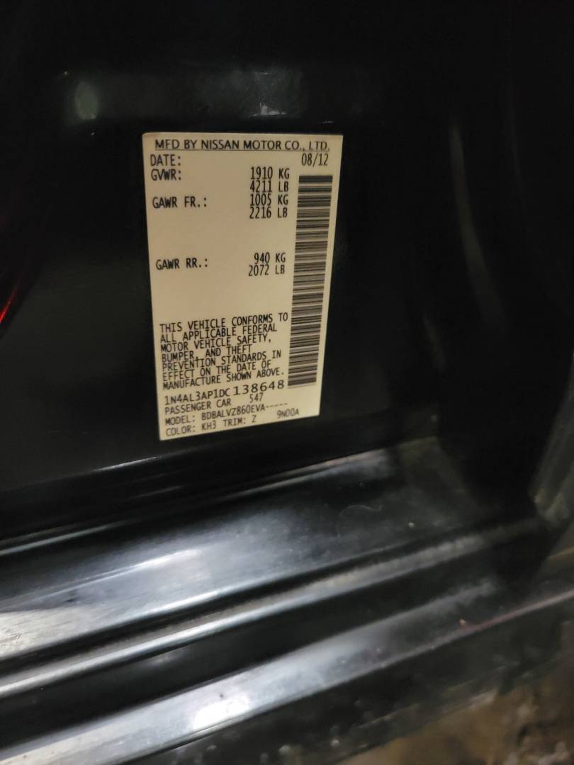 2013 NISSAN ALTIMA — 131058 Miles — Lot 70925363 - Marhaba Auctions Used Cars - Image 10