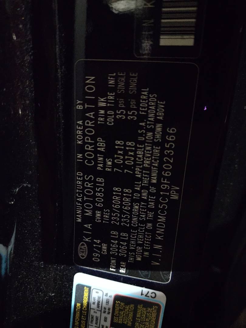 2015 KIA SEDONA — 107883 Miles — Lot 38191221 - Marhaba Auctions Used Cars - Image 5