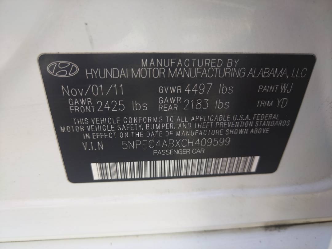 2012 HYUNDAI SONATA — 225363 Miles — Lot 67319263 - Marhaba Auctions Used Cars - Image 8