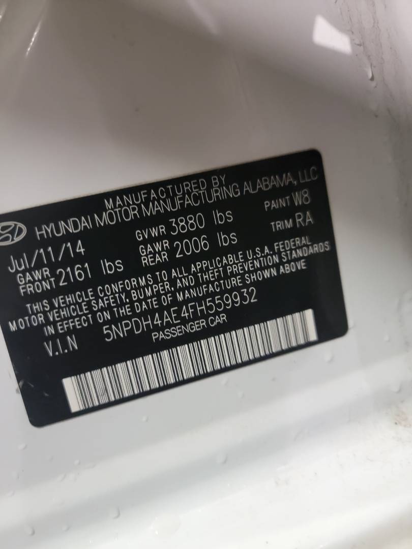 2015 HYUNDAI ELANTRA — 101323 Miles — Lot 2628019 — Main - Marhaba Auctions Used Cars - Image 8