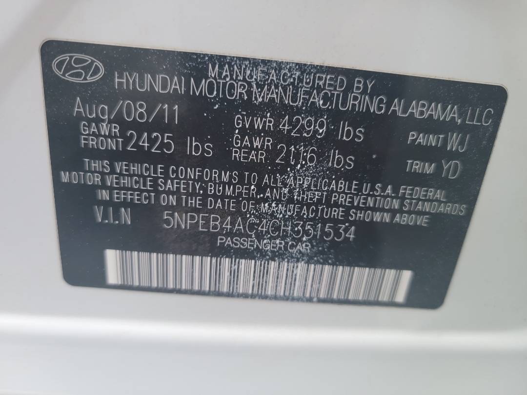 2012 HYUNDAI SONATA — 240069 Miles — Lot 351534 - Marhaba Auctions Used Cars - Image 8