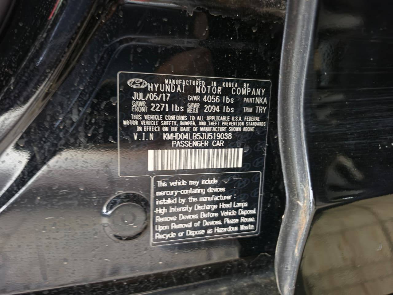 2018 HYUNDAI ELANTRA — 133909 Miles — Lot 45244148 - Marhaba Auctions Used Cars - Image 8