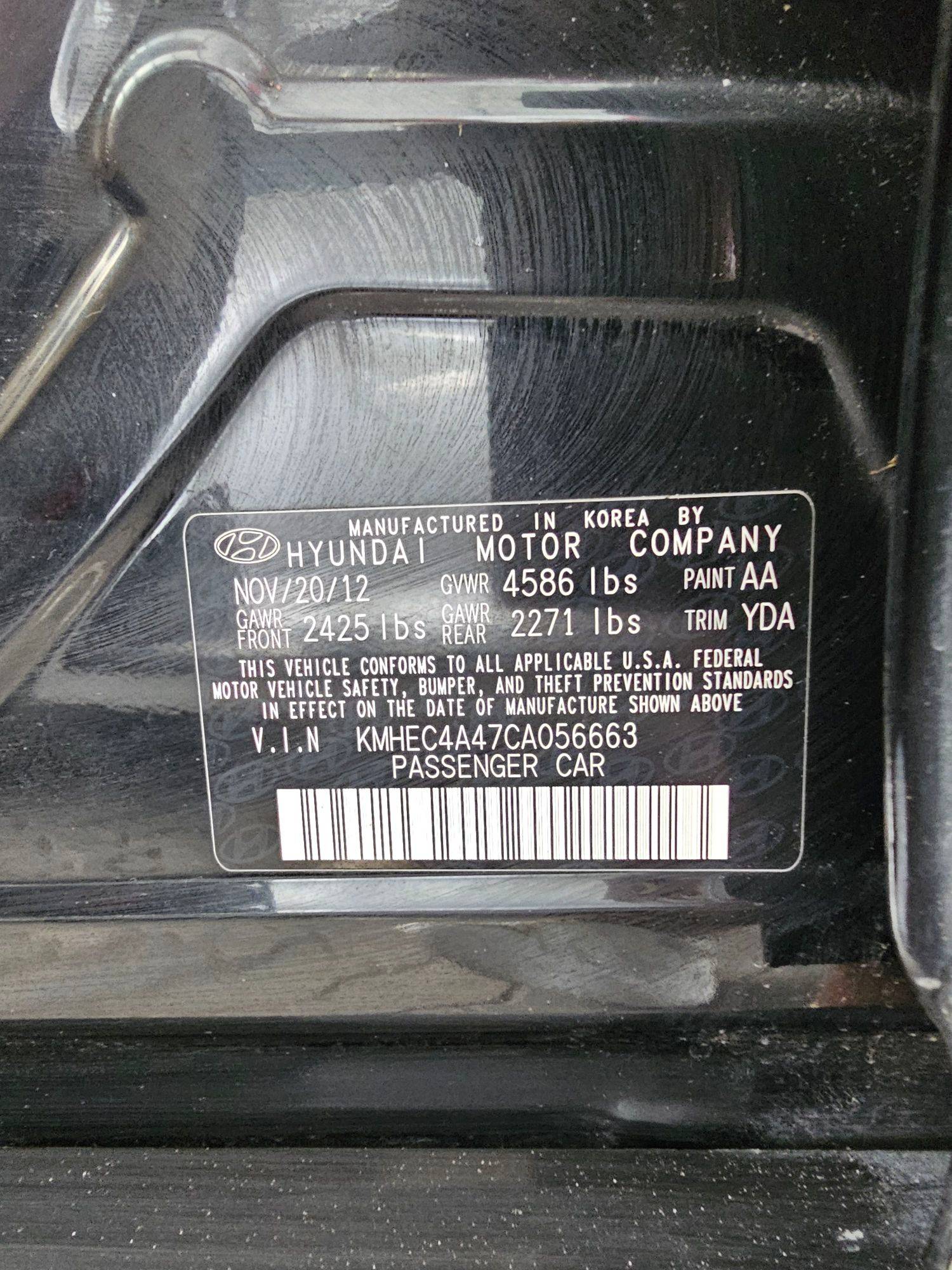 2012 HYUNDAI SONATA — 212263 Miles — Lot A056663 — Souq - Marhaba Auctions Used Cars - Image 9