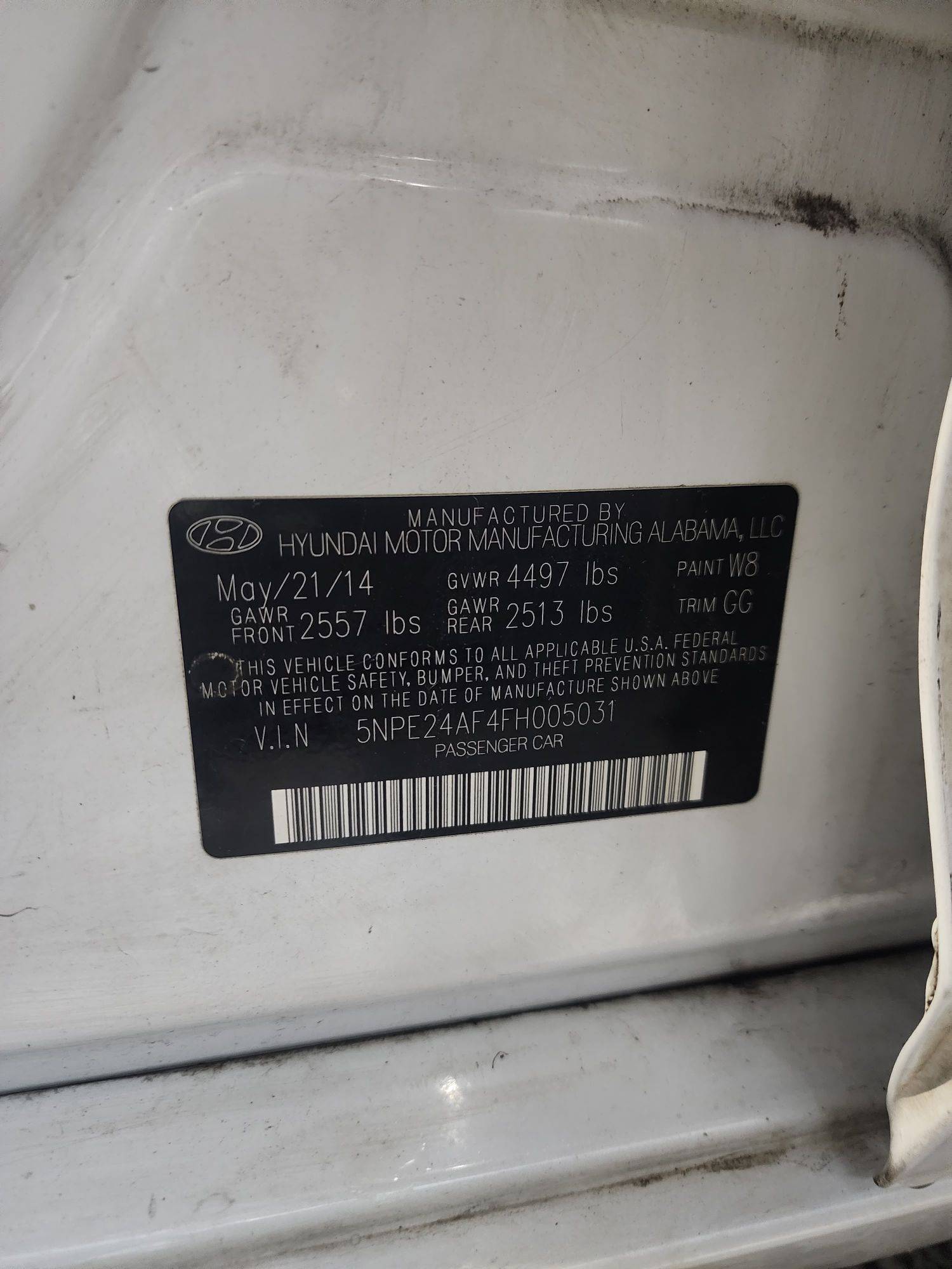 2015 HYUNDAI SONATA — 168122 Miles — Lot H005031 — Main - Marhaba Auctions Used Cars - Image 10