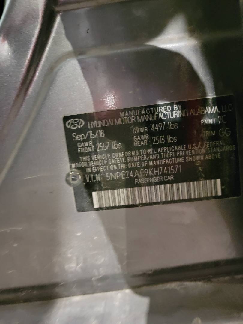 2019 HYUNDAI SONATA — 83559 Miles — Lot KH741571 — Main - Marhaba Auctions Used Cars - Image 9