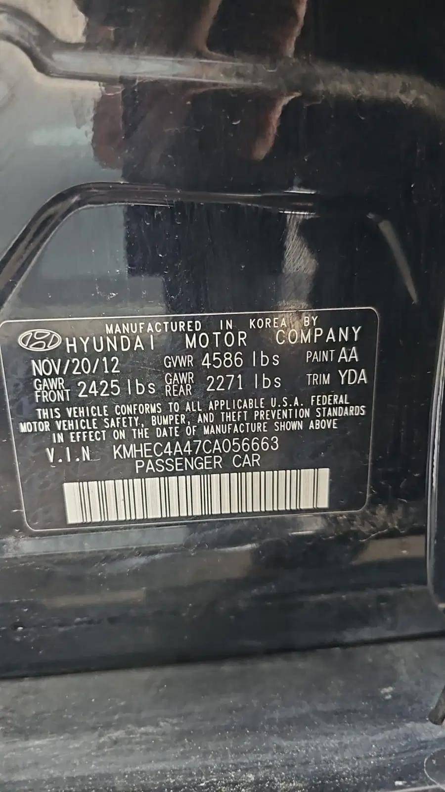 2012 HYUNDAI SONATA — 212264 KM — Lot A056663 — Souq - Marhaba Auctions Used Cars - Image 9