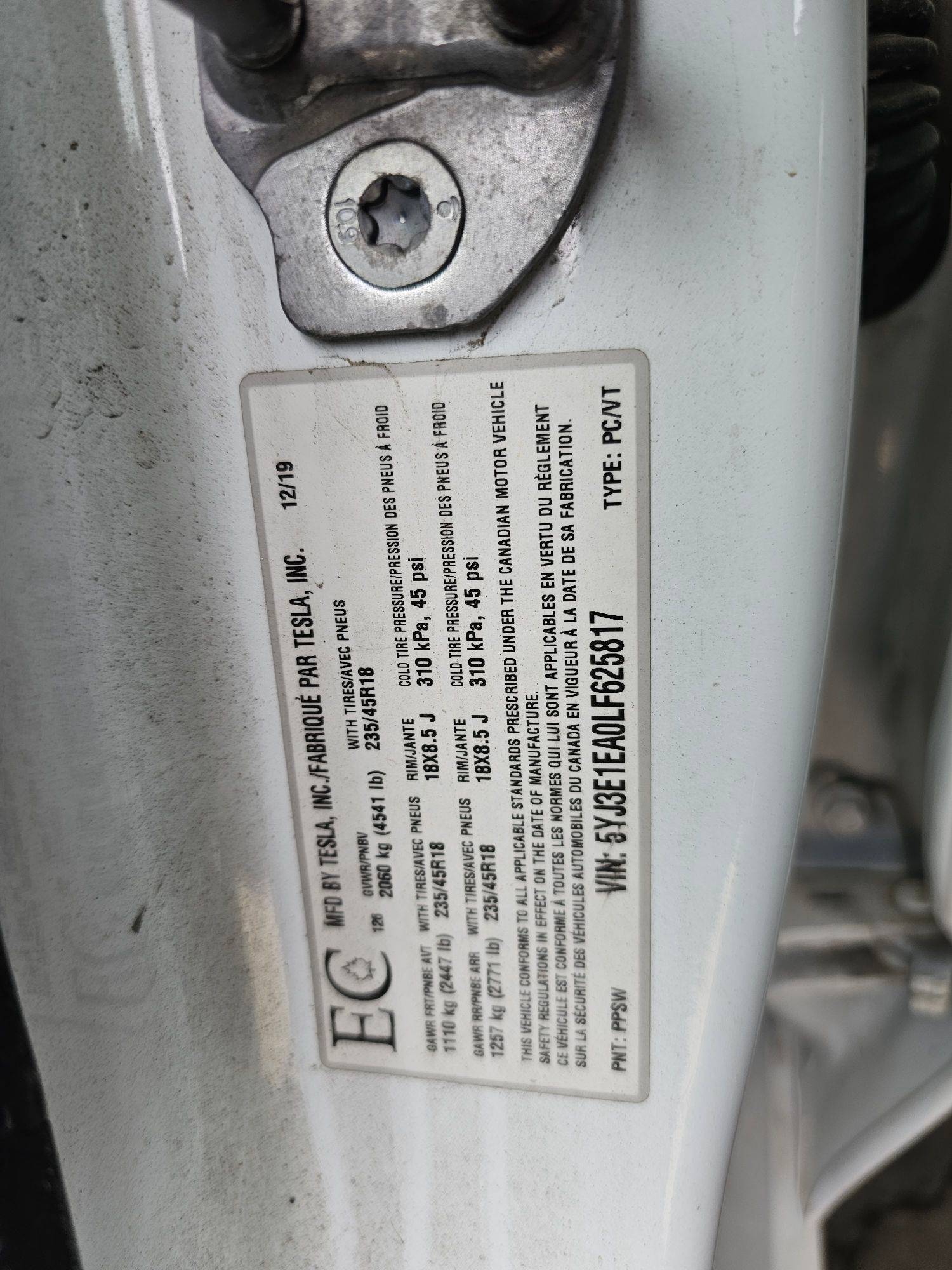 2020 TESLA MODEL 3 — 121681 KM — Lot LF625817 — Ind. 12 - Marhaba Auctions Used Cars - Image 10