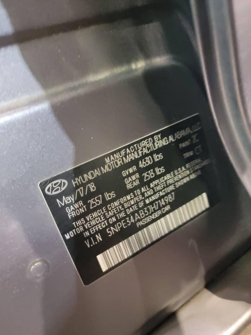 2018 HYUNDAI SONATA — 79977 Miles — Lot 14987 — Ind. 12 - Marhaba Auctions Used Cars - Image 10