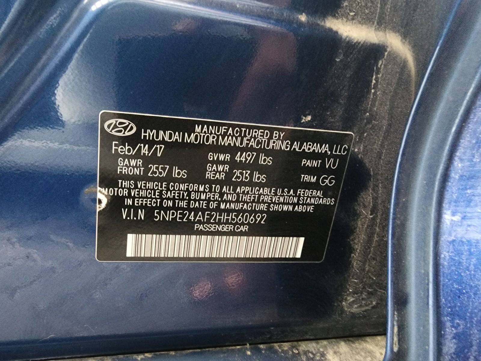 2017 HYUNDAI SONATA — 135423 Miles — Lot 38803581 — Souq - Marhaba Auctions Used Cars - Image 8