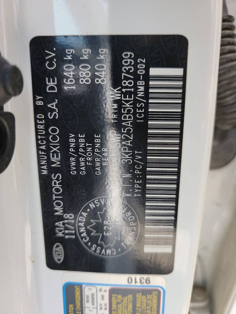 2019 KIA RIO — 77363 KM — Lot 187399 — Main - Marhaba Auctions Used Cars - Image 9