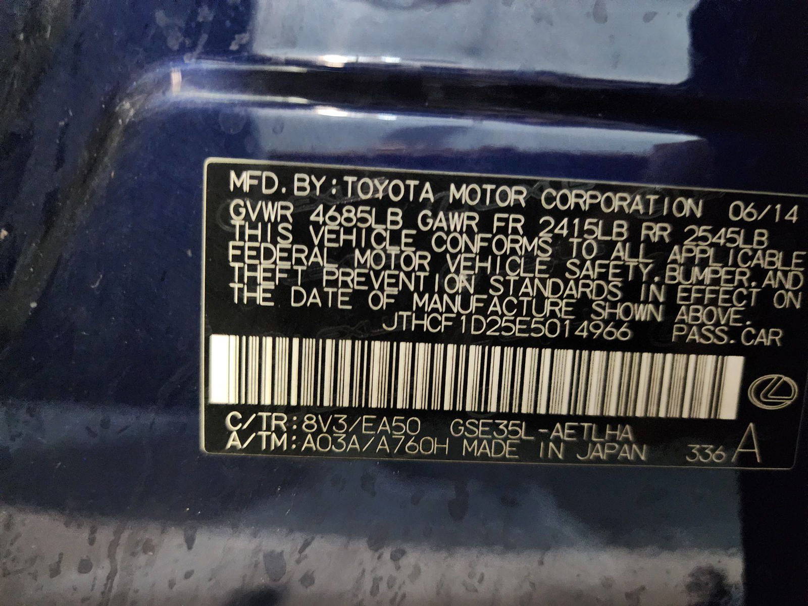 2014 LEXUS IS 250 — 144324 Miles — Lot 5014966 — Al Quoz - Marhaba Auctions Used Cars - Image 11