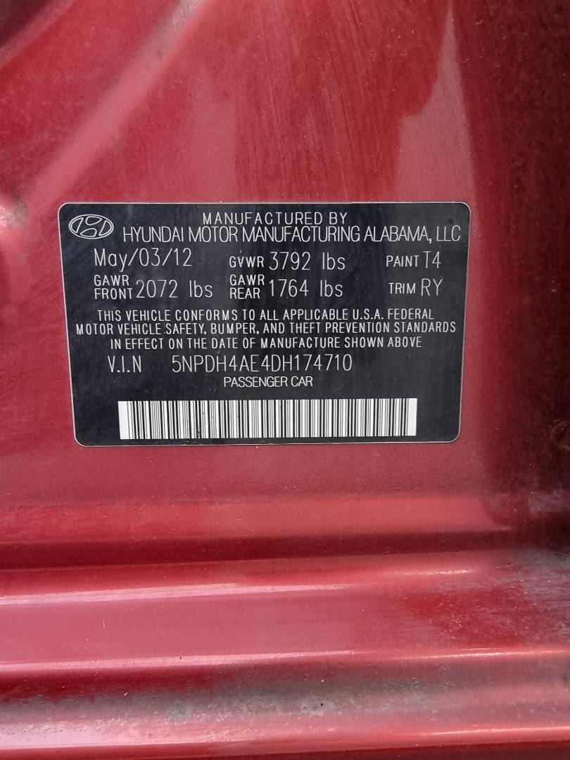 2013 HYUNDAI ELANTRA — 222493 Miles — Lot 174710 — Souq - Marhaba Auctions Used Cars - Image 9